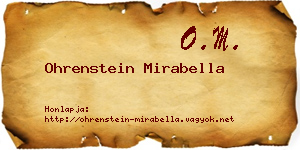 Ohrenstein Mirabella névjegykártya